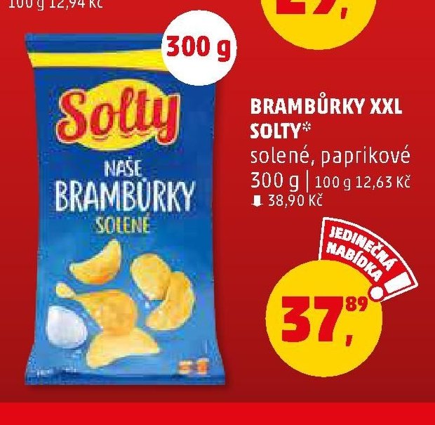 Brambůrky XXL Solty solené, paprikové