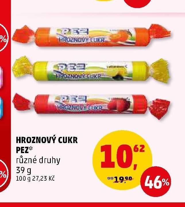 HROZNOVÝ CUKR PEZ různé druhy