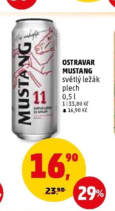 Ostravar Mustang světlý ležák plech 0,5 l