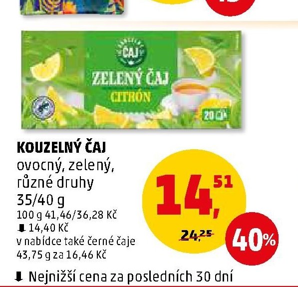 Kouzelný čaj ovocný, zelený, různé druhy