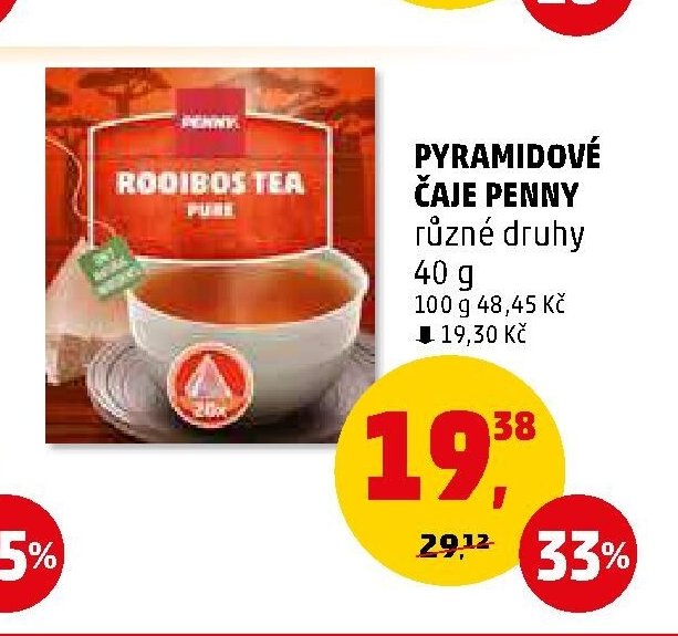 Pyramidové čaje Penny různé druhy