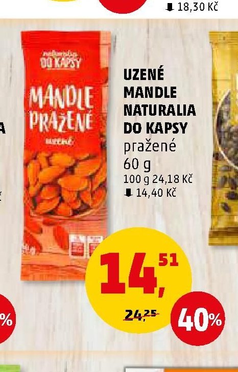 Uzené mandle Naturalia do kapsy