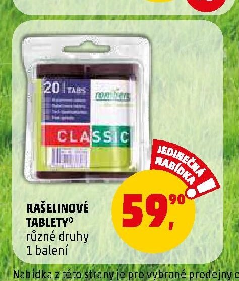RAŠELINOVÉ TABLETY