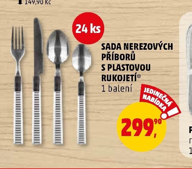 SADA NEREZOVÝCH PŘÍBORŮ S PLASTOVOU RUKOJETÍ