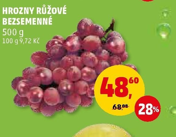 Hrozny růžové bezsemenné