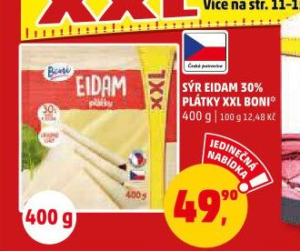 Sýr Eidam plátky XXL