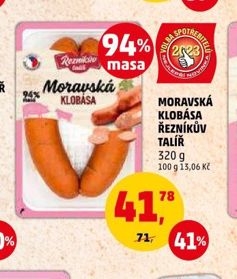 MORAVSKÁ KLOBÁSA ŘEZNÍKŮV TALÍŘ
