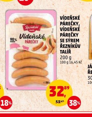 VÍDEŇSKÉ PÁREČKY SE SÝREM ŘEZNÍKŮV TALÍŘ
