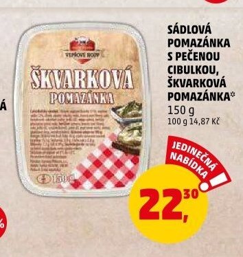 Sádlová pomazánka s pečenou cibulkou, škvarková pomazánka