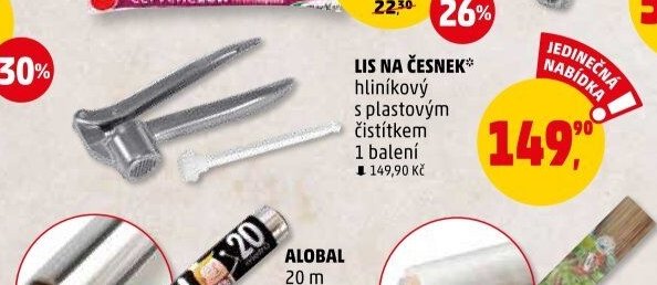LIS NA ČESNEK hliníkový s plastovým čistítkem 1 balení