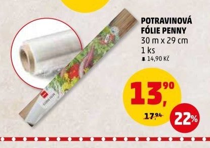 POTRAVINOVÁ FÓLIE PENNY 30 m x 29 cm 1 ks