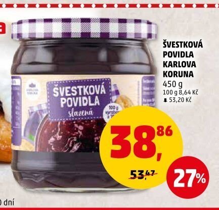 ŠVESTKOVÁ POVIDLA KARLOVA KORUNA 450 g