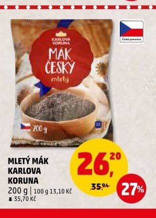 MLETÝ MÁK KARLOVA KORUNA 200 g