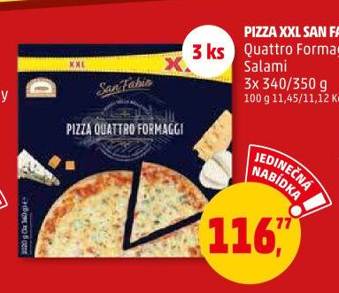PIZZA XXL SAN FABIO Quattro Formaggi, Salami 3x 340/350 g