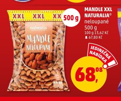 MANDLE XXL NATURALIA neloupané 500 g