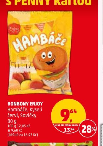 BONBONY ENJOY Hambáče, Kyselí červi, Sovičky