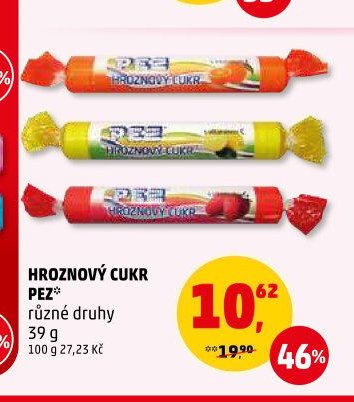 HROZNOVÝ CUKR PEZ různé druhy