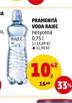 PRAMENITÁ VODA RAJEC nesycená 0,75 l