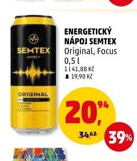 ENERGETICKÝ NÁPOJ SEMTEX Original, Focus 0,5 l