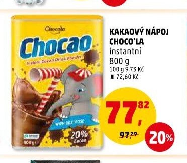 KAKAOVÝ NÁPOJ CHOCO'LA instantní 800 g