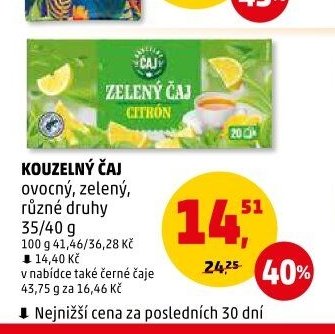 KOUZELNÝ ČAJ ovocný, zelený, různé druhy 35/40 g