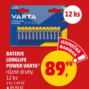 Baterie alkalické Longlife Power Varta