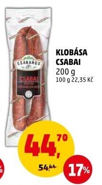 Čabajská klobása Csabai Csabahús