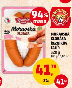 Moravská klobása Řezníkův talíř