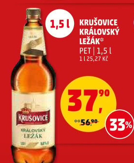 Pivo světlé Královský ležák 12° Krušovice