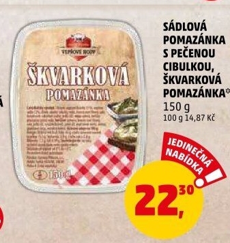 Škvarková pomazánka Vepřové hody Zeman - maso uzeniny