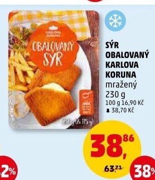Sýr obalovaný mražený Karlova Koruna