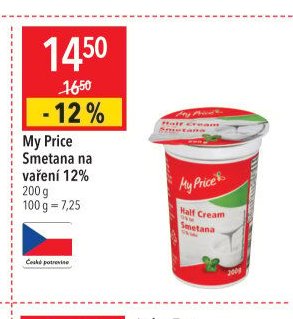 My Price Smetana na vaření 12%