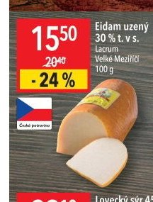 Eidam uzený 30 % t. v s.