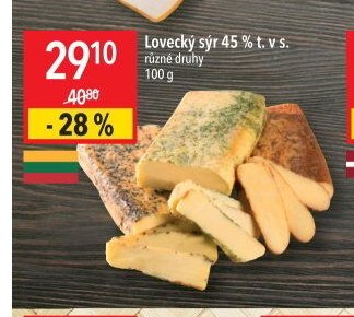 Lovecký sýr 45 % t. v s.