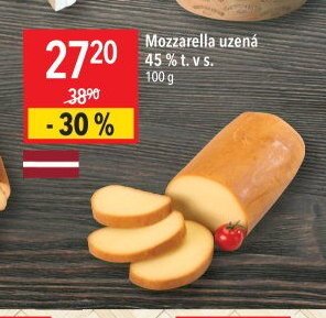 Mozzarella uzená 45 % t. v s.