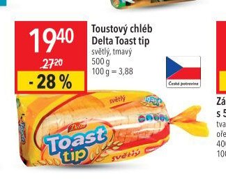 Toustový chléb Delta Toast tip