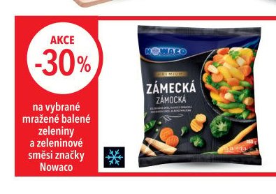 Na vybrané mražené zeleniny a zeleninové směsi značky Nowaco