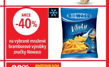 na vybrané mražené bramborové výrobky značky Nowaco