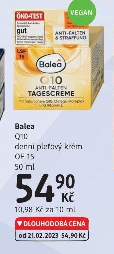 Krém pleťový proti vráskám OF 15 Q10 Balea