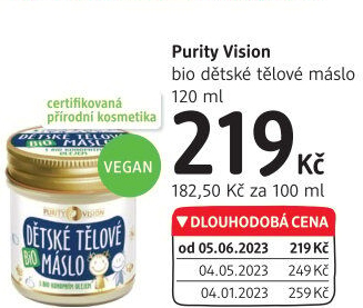 Tělové máslo bio Purity Vision