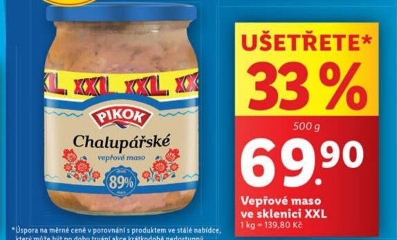 Maso vepřové ve sklenici Pikok - Lidl akcniletaky.com