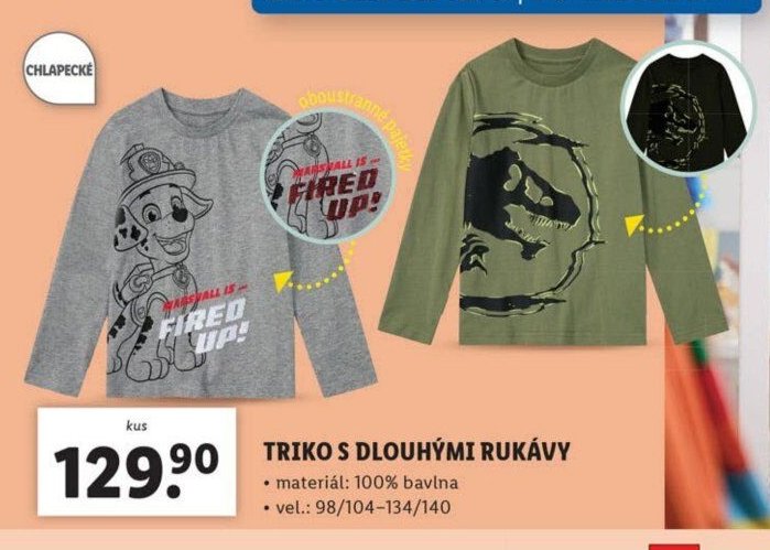 Triko s dlouhými rukávy