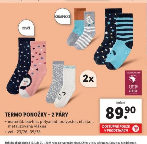 Termo ponožky – 2 páry