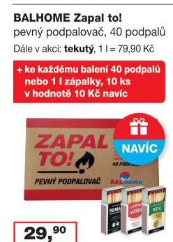 Pevný podpalovač Zapal to! Balhome