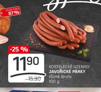 KOSTELECKÉ UZENINY JAVOŘICKÉ PÁRKY