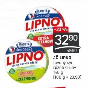 JČ LIPNO tavený sýr různé druhy 140 g
