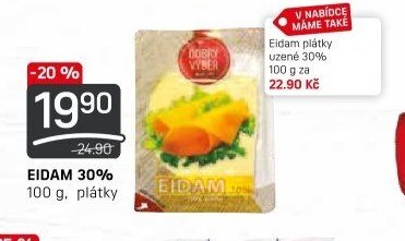 EIDAM 30% 100 g, plátky