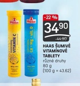 HAAS ŠUMIVÉ VITAMÍNOVÉ TABLETY různé druhy