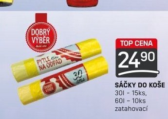 SÁČKY DO KOŠE 30l 15ks, 60l 10ks zatahovací
