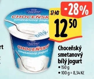 Bílý jogurt smetanový Choceňský